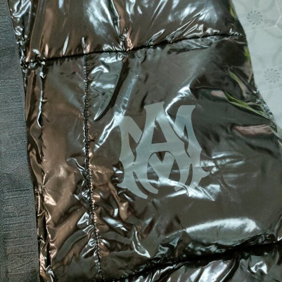 Amiri Shiny Down Gilet Puffer Vest Black Size XL - Picture 4 of 9